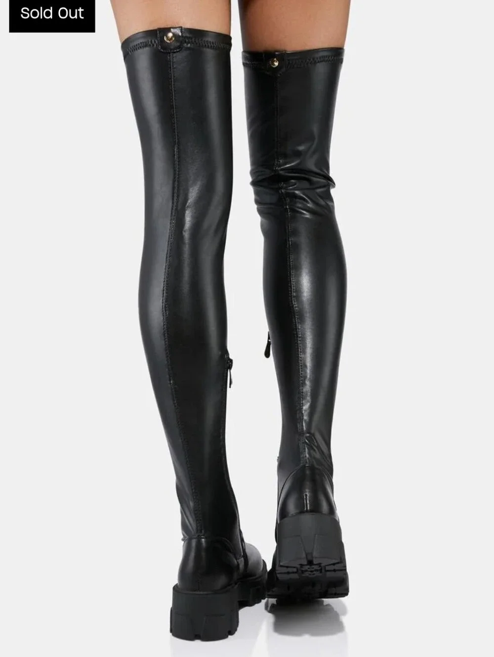 Azalea Wang Late Nights Over The Knee Platform Boot In Black Size 7